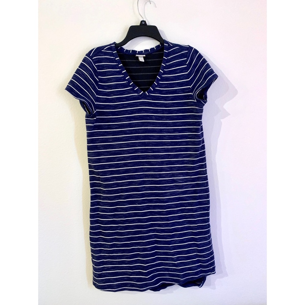 💕Navy and White Striped T shirt Dress